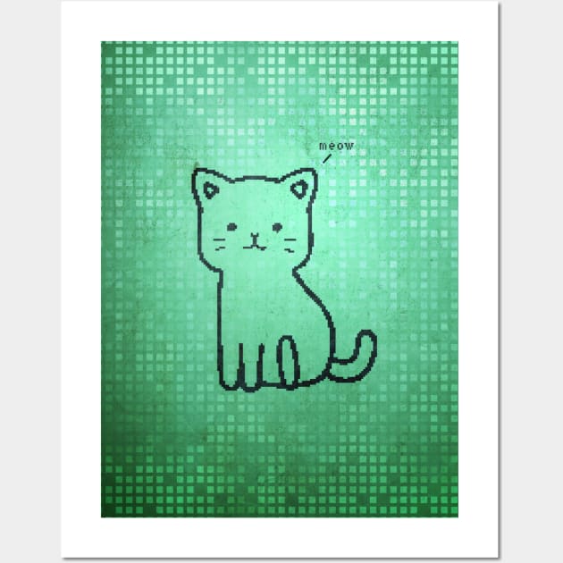 Pixel Cat Wall Art by ms.fits